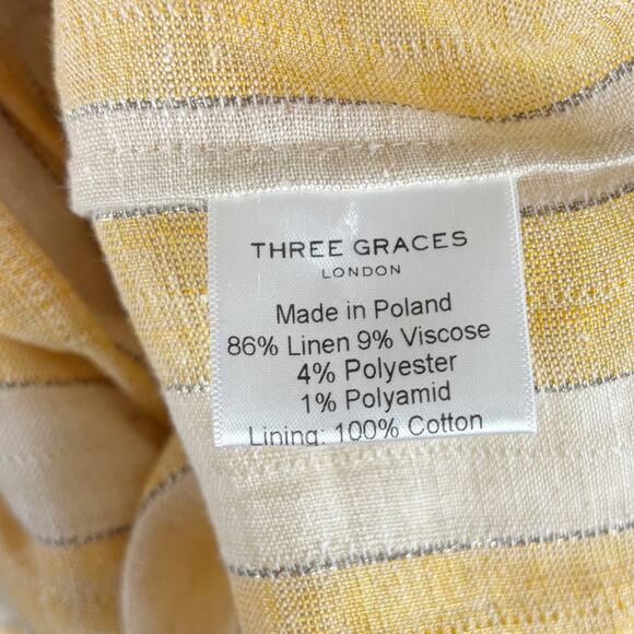 Three Graces London Ida Linen Maxi Dress Yellow 6 NEW - Picture 8 of 9